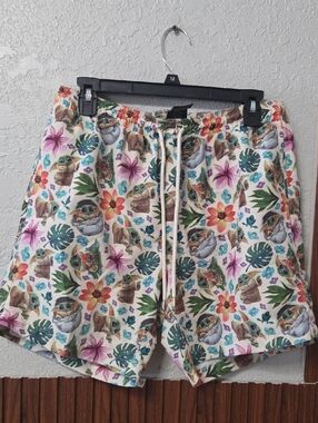 Star Wars Men's Multicolor Tropical Print Athletic Shorts Medium Sz [1269]